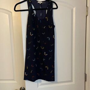Joie Navy Dress with Multicolor Pattern